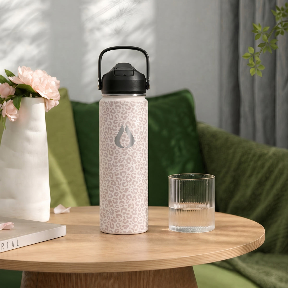Vandflaske - 650ML - Cream Leopard