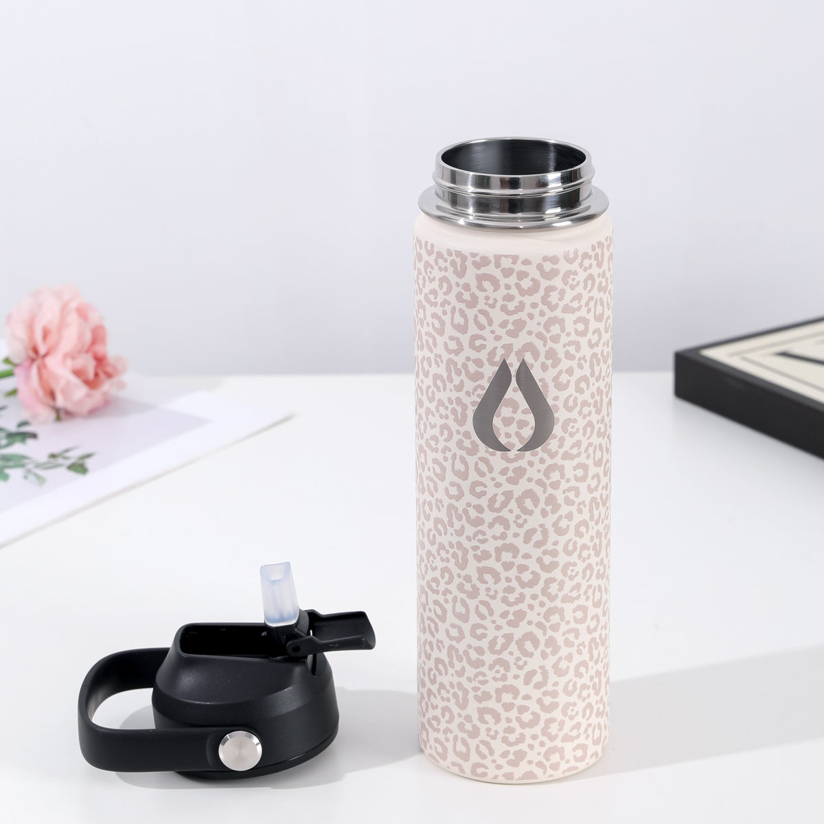 Vandflaske - 650ML - Cream Leopard