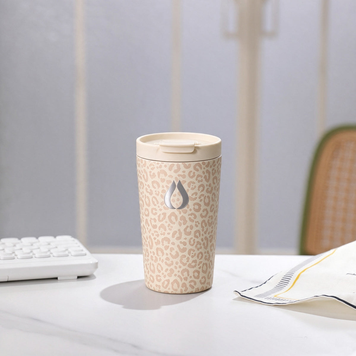 Kaffe Kop - 400ML - Cream Leopard