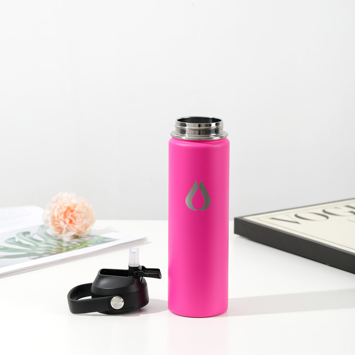 Vandflaske - 650ML - Hot Pink